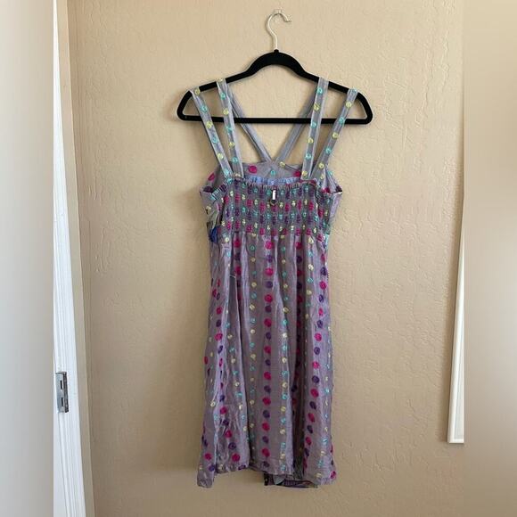 Vintage Save the Queen Jean Paul Gaultier Embroidered Spot Drape Scarf Dress S - Picture 5 of 8